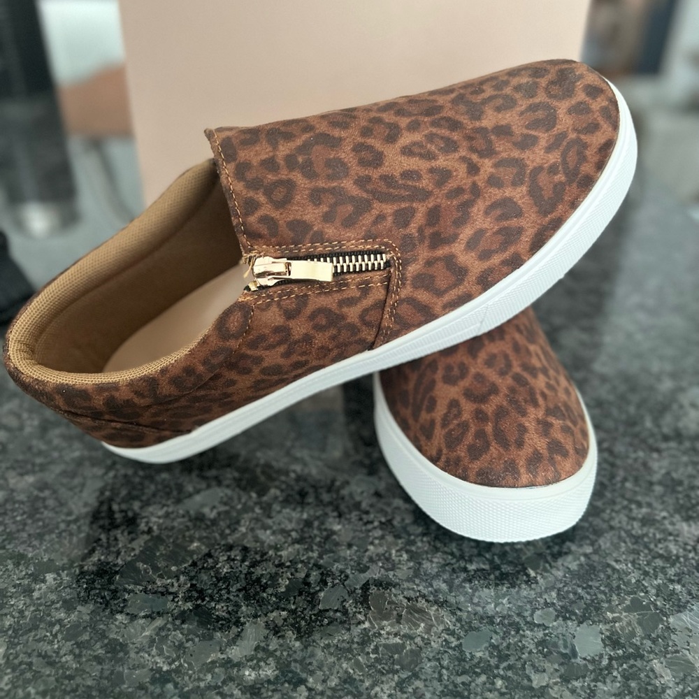 Just Fab leopard slip-ons - new in a box